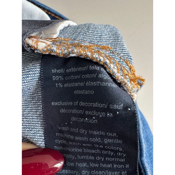 Tommy Hilfiger Patchwork Denim Mini Skirt Blue Two-Tone Y2K Style Size 8 - Picture 5 of 7